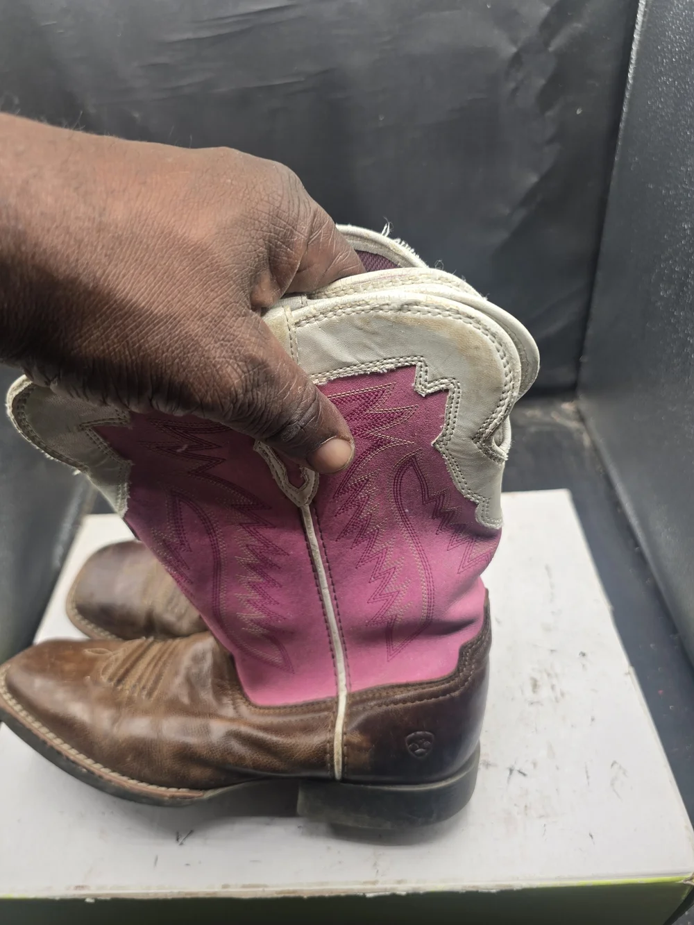 Ariat Kids Brown and Pink Western Boots‎